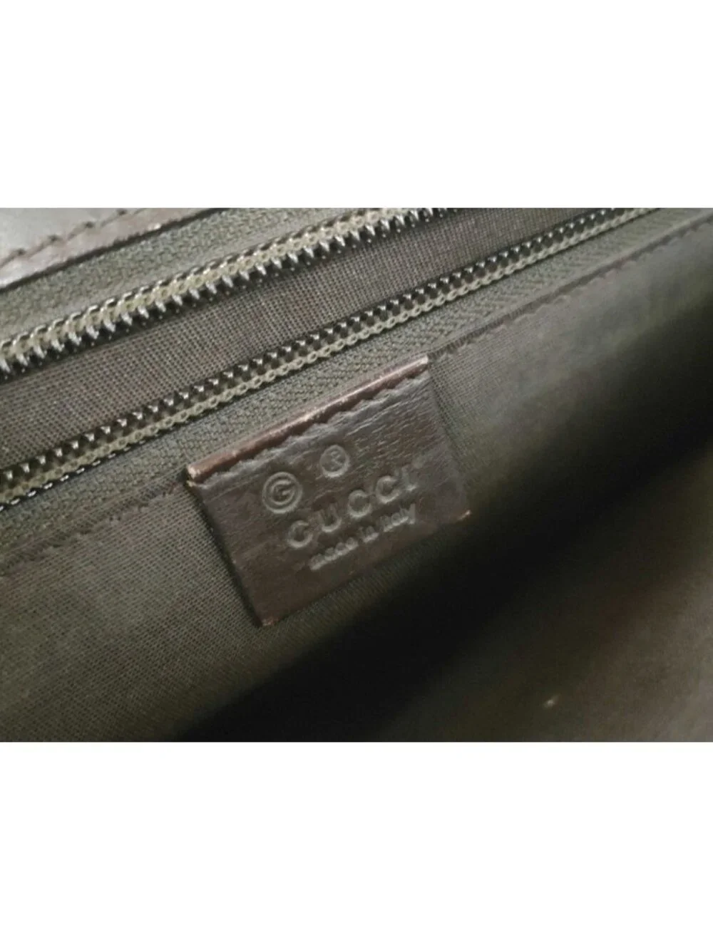 Gucci Business Bag Brown Leather 2-Way Silver